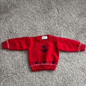 Vintage Red Anchor Knit Sweater